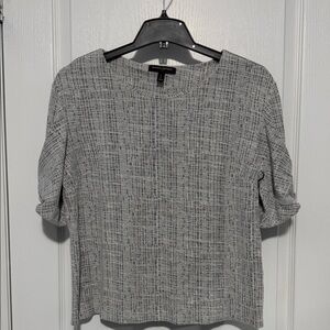 Banana Republic Black and White Textured Blouse